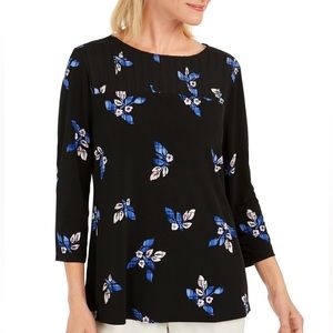 NWOT CHARTER CLUB WOMEN'S FLORAL PRINT BLOUSE